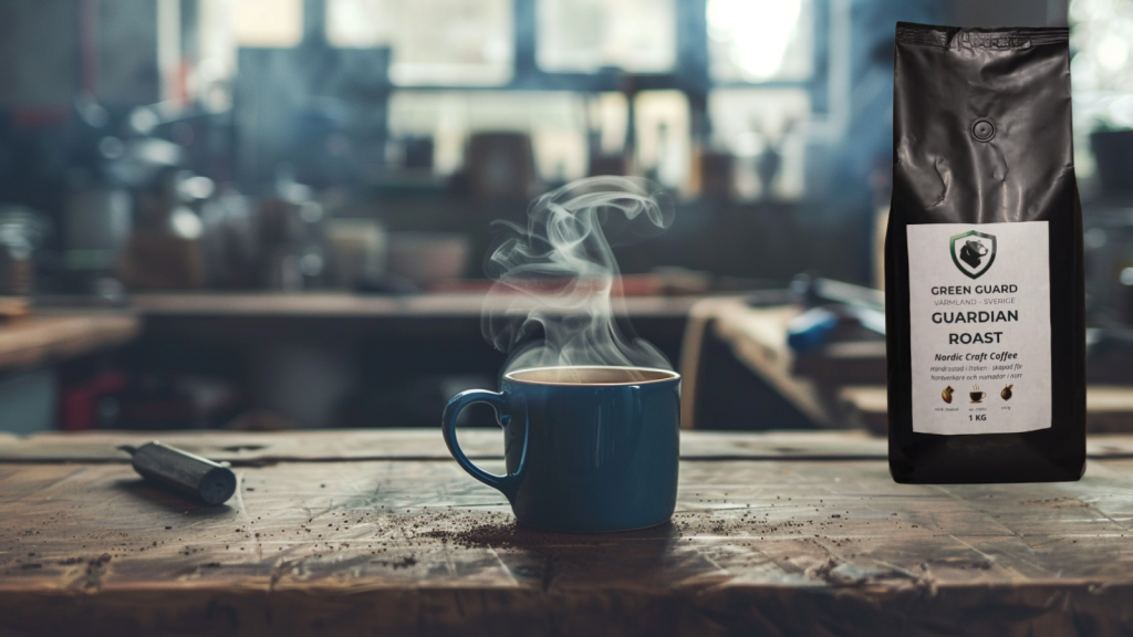 Mørkbrent kaffe med nøtteaktig crema og fyldig smak